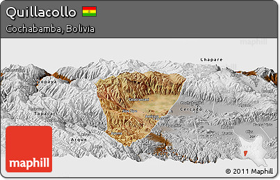 Satellite Panoramic Map of Quillacollo, physical outside