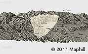 Shaded Relief Panoramic Map of Quillacollo, darken