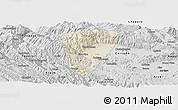Shaded Relief Panoramic Map of Quillacollo, desaturated