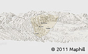 Shaded Relief Panoramic Map of Quillacollo, lighten