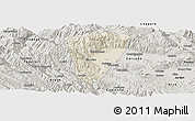 Shaded Relief Panoramic Map of Quillacollo, semi-desaturated