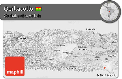 Silver Style Panoramic Map of Quillacollo