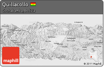 Silver Style Panoramic Map of Quillacollo