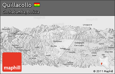 Silver Style Panoramic Map of Quillacollo