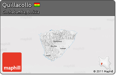 Silver Style Panoramic Map of Quillacollo, single color outside