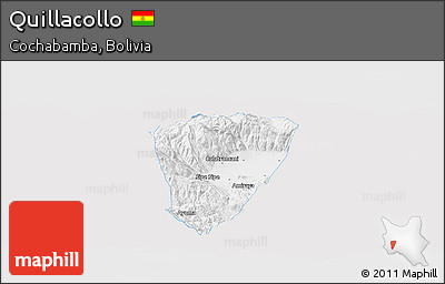 Silver Style Panoramic Map of Quillacollo, single color outside