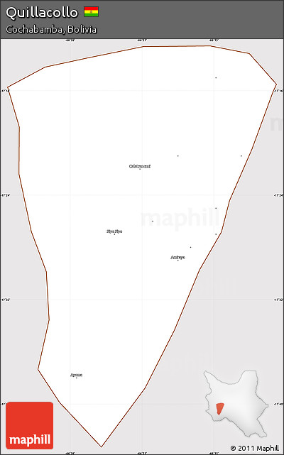 Classic Style Simple Map of Quillacollo, cropped outside