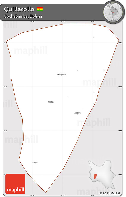 Classic Style Simple Map of Quillacollo, cropped outside