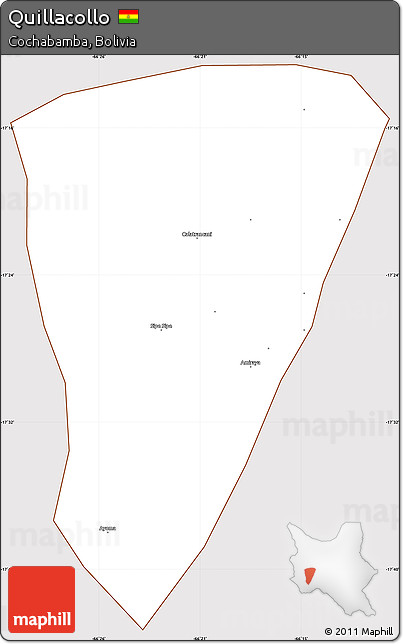 Classic Style Simple Map of Quillacollo, cropped outside