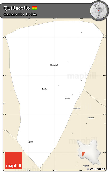 Classic Style Simple Map of Quillacollo