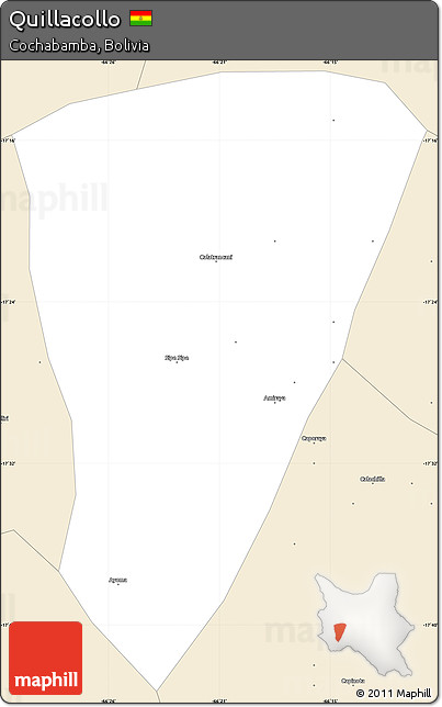 Classic Style Simple Map of Quillacollo