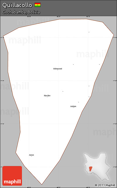 Gray Simple Map of Quillacollo, cropped outside