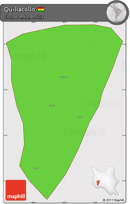 Political Simple Map of Quillacollo, cropped outside