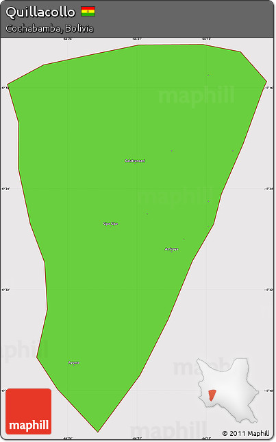Political Simple Map of Quillacollo, cropped outside