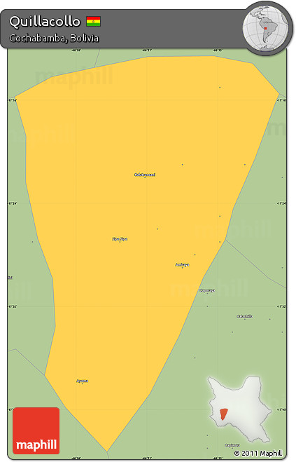 Savanna Style Simple Map of Quillacollo