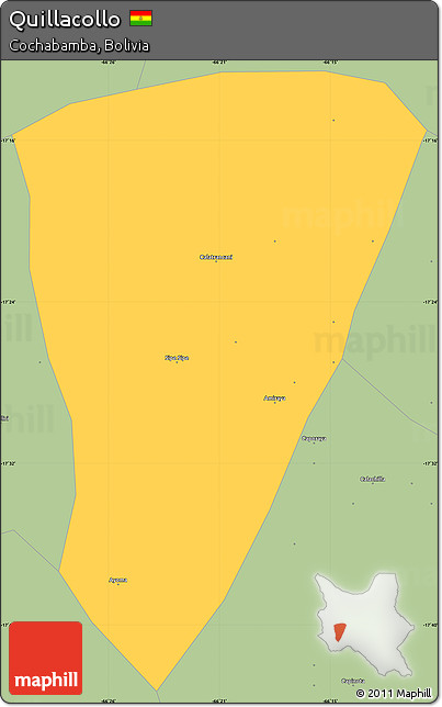 Savanna Style Simple Map of Quillacollo