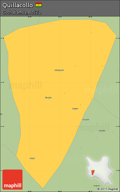 Savanna Style Simple Map of Quillacollo