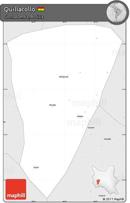 Silver Style Simple Map of Quillacollo