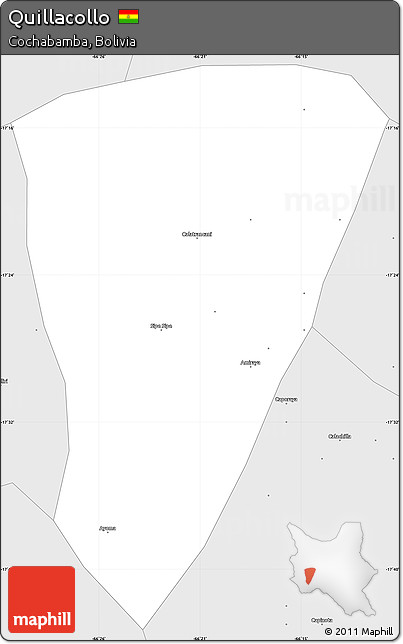 Silver Style Simple Map of Quillacollo