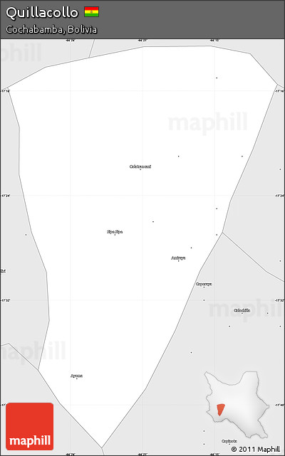 Silver Style Simple Map of Quillacollo