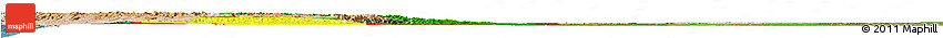 Flag Horizon Map of Bolivia, satellite outside, flag centered