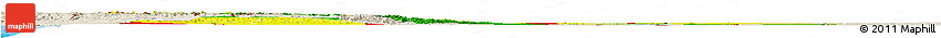 Flag Horizon Map of Bolivia, shaded relief outside, flag centered