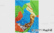 Physical 3D Map of Sud Yungas, political outside