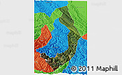 Satellite 3D Map of Sud Yungas, political outside