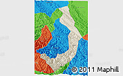 Shaded Relief 3D Map of Sud Yungas, political outside