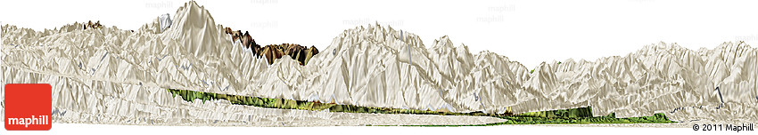 Satellite Horizon Map of Sud Yungas, shaded relief outside