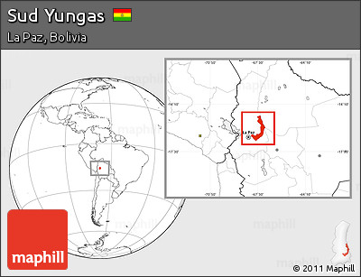 Blank Location Map of Sud Yungas
