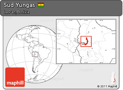 Blank Location Map of Sud Yungas