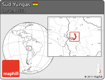 Blank Location Map of Sud Yungas