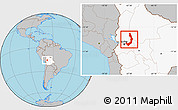 Gray Location Map of Sud Yungas, highlighted country