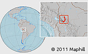 Gray Location Map of Sud Yungas, hill shading