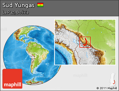 Physical Location Map of Sud Yungas