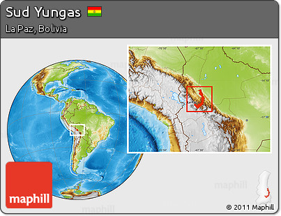 Physical Location Map of Sud Yungas