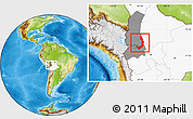 Physical Location Map of Sud Yungas, highlighted country, highlighted parent region