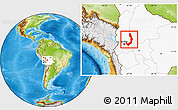 Physical Location Map of Sud Yungas, highlighted country