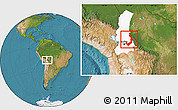 Satellite Location Map of Sud Yungas, highlighted parent region