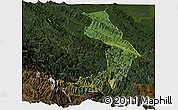 Satellite Panoramic Map of Sud Yungas, darken