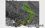 Satellite Panoramic Map of Sud Yungas, desaturated