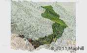 Satellite Panoramic Map of Sud Yungas, lighten