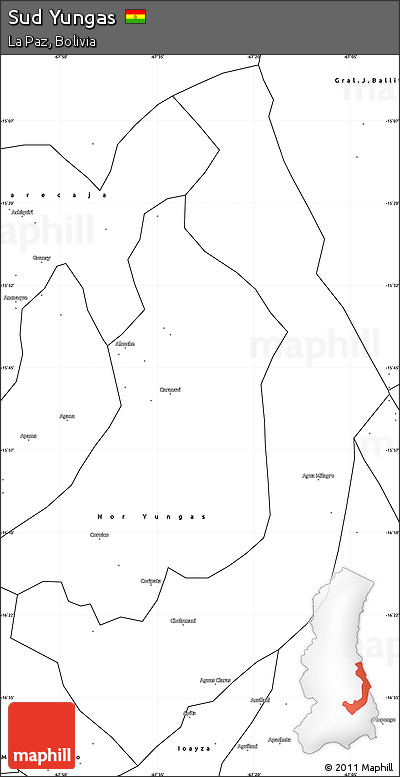 Blank Simple Map of Sud Yungas