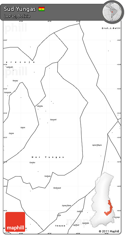 Blank Simple Map of Sud Yungas