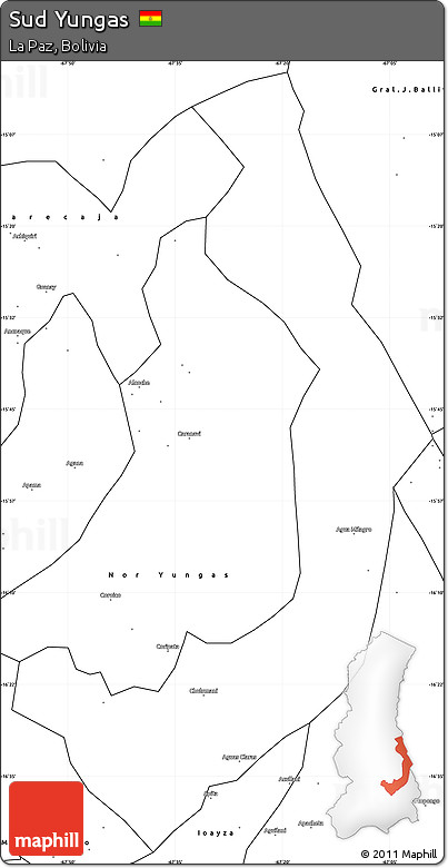 Blank Simple Map of Sud Yungas