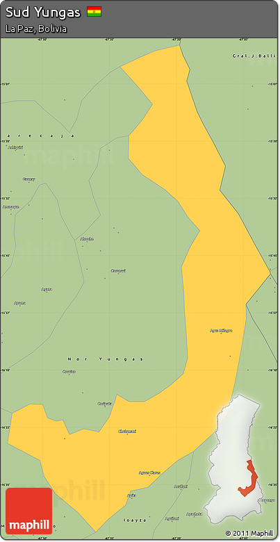 Savanna Style Simple Map of Sud Yungas