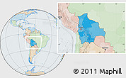 Political Location Map of Bolivia, lighten