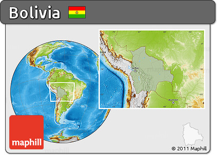 Savanna Style Location Map of Bolivia, physical outside, hill shading