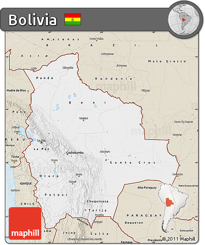 Classic Style Map of Bolivia